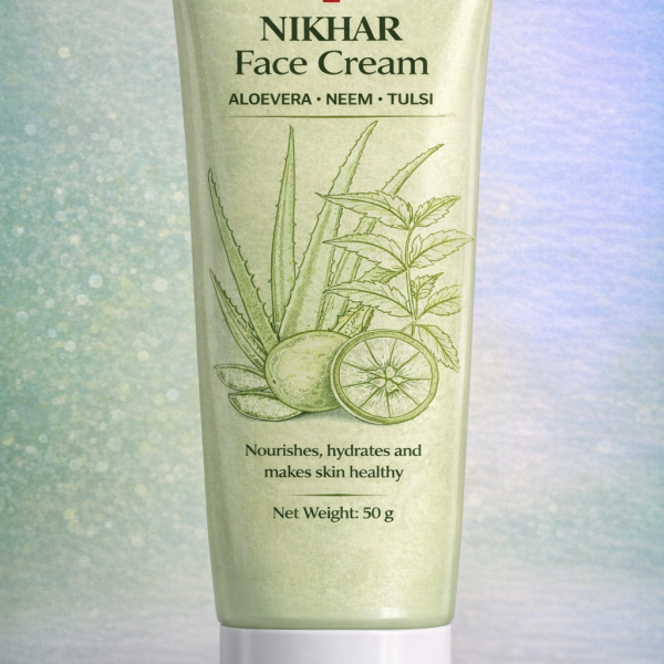 Nikhar Face Wash herbal skincare product with aloe vera, neem and tulsi extracts for healthy glowing skin.