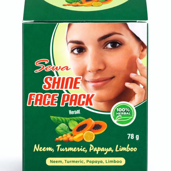 SEWA Shine Herbal Face Pack with Neem Turmeric Papaya Lemon for glowing skin