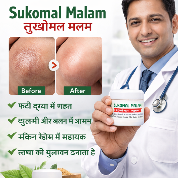 Sukomal Malam Ayurvedic skin ointment for cracks burns itching and skin rashes herbal skin care cream